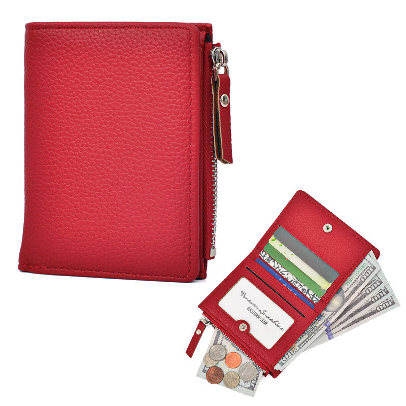 Cartera ultrafina para mujer de gran capacidad, monedero con cremallera estilo japonés