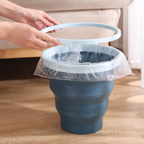 New foldable household trash bin, multi-functional storage bucket for car, indoor and outdoor portable cleaning bin, wholesale