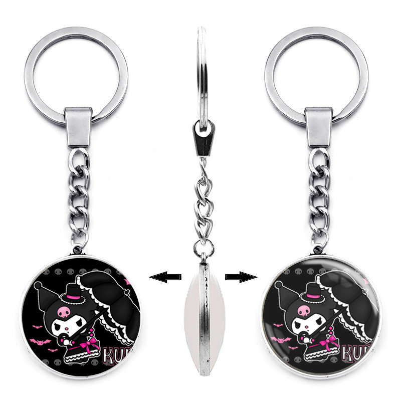 Cross-border Foreign Trade New Cartoon Day Man Cool Lomi Kuromi Time Gem Key Chain Pendant Pendant Small Gift