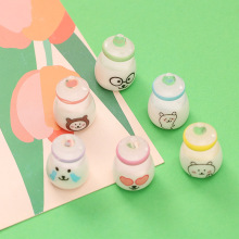仿真双层透明奶瓶卡通动物婴儿嘴瓶子树脂食玩日本娃娃屋diy摆件