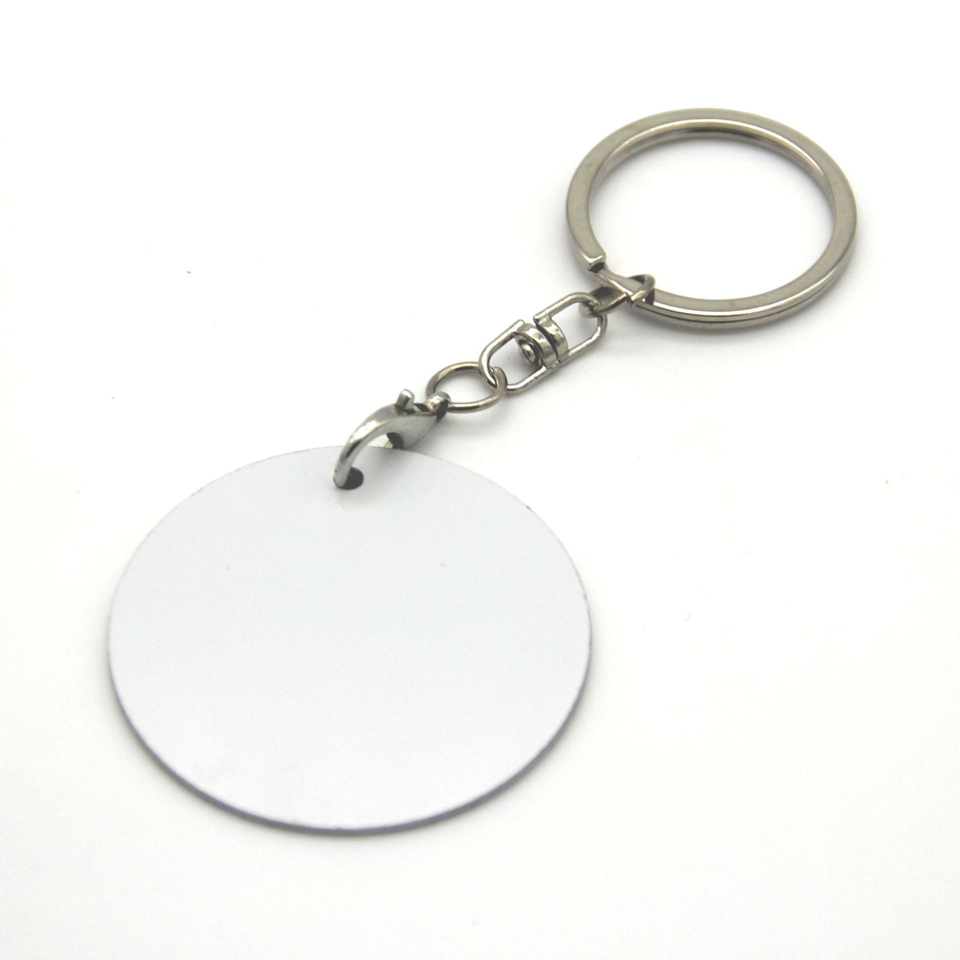 Heat transfer double-sided keychain, DIY metal keychain, small gift, advertising, sublimation aluminum sheet, customizable with photos.