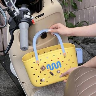 Dopamine Electric Car Waterproof Hanging Bag Front Large Capacity Multi-function Charger Storage Basket Plastic Hanging Pocket Hanging Bag