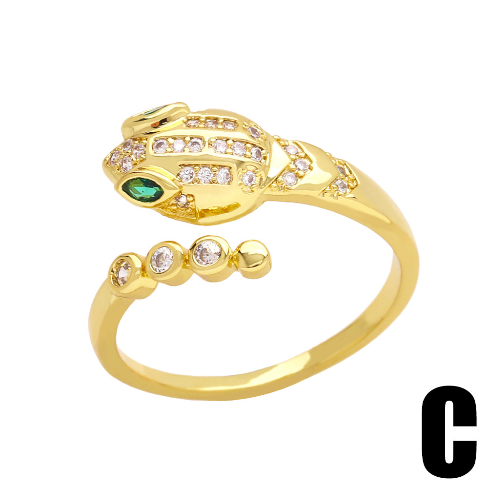 opening ring zircon snake ring tide snake bone index finger ring
