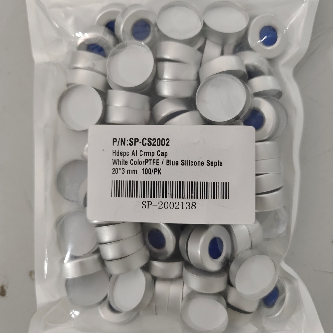 20ml Jaws Vial Aluminum cover lid silvery Open hole 100 individual/Package without padding