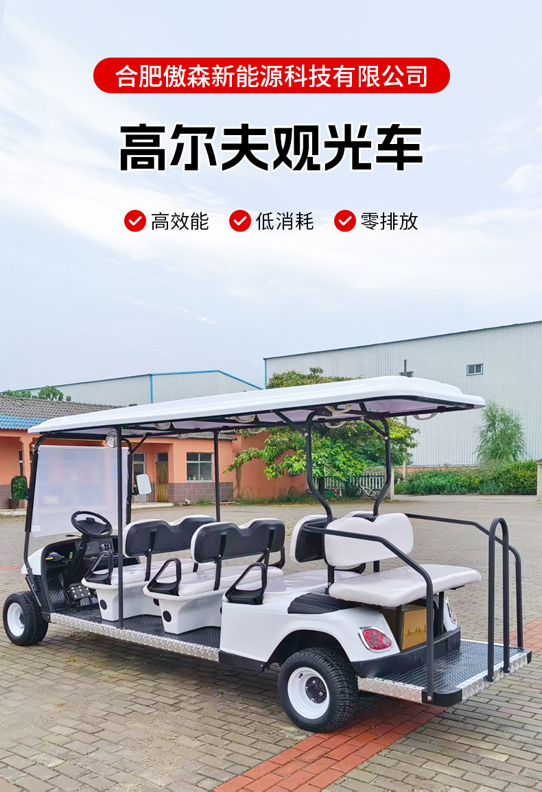 Electric Golf Sightseeing Car 8-Seater Hotel Shuttle Bus Tourist Car Golf Cart