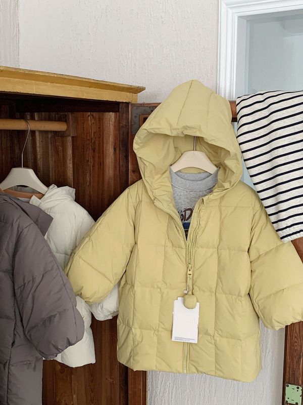 邦诚儿童羽绒服2025冬季新款男女童连帽中长款90白鸭绒中小童外套|undefined