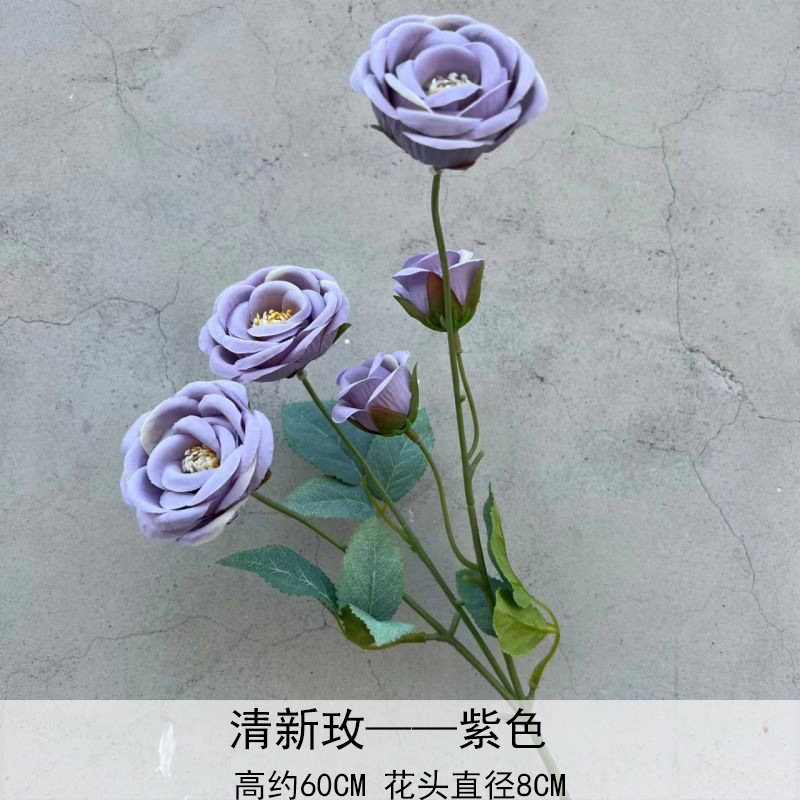 Artificial Rosa sola franela Rosa flor artificial boda decoración del hotel decoración del hogar arreglo de flores flor artificial Rose