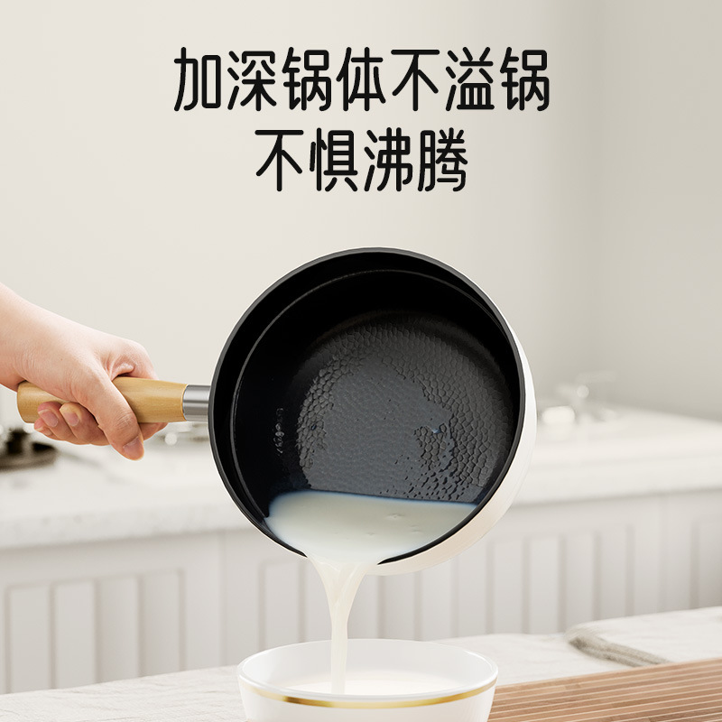 Nueva olla de fideos instantáneos para una persona, olla antiadherente de cerámica doméstica, olla de leche pequeña de esmalte de alto valor, olla de sopa de estufa universal
