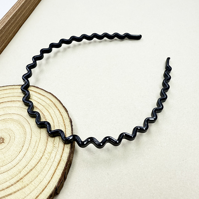 Nueva diadema ondulada texturizada simple y elegante con acabado cepillado, tacto de alta gama, para niñas, corona alta, lavado de cara,_voghion.com