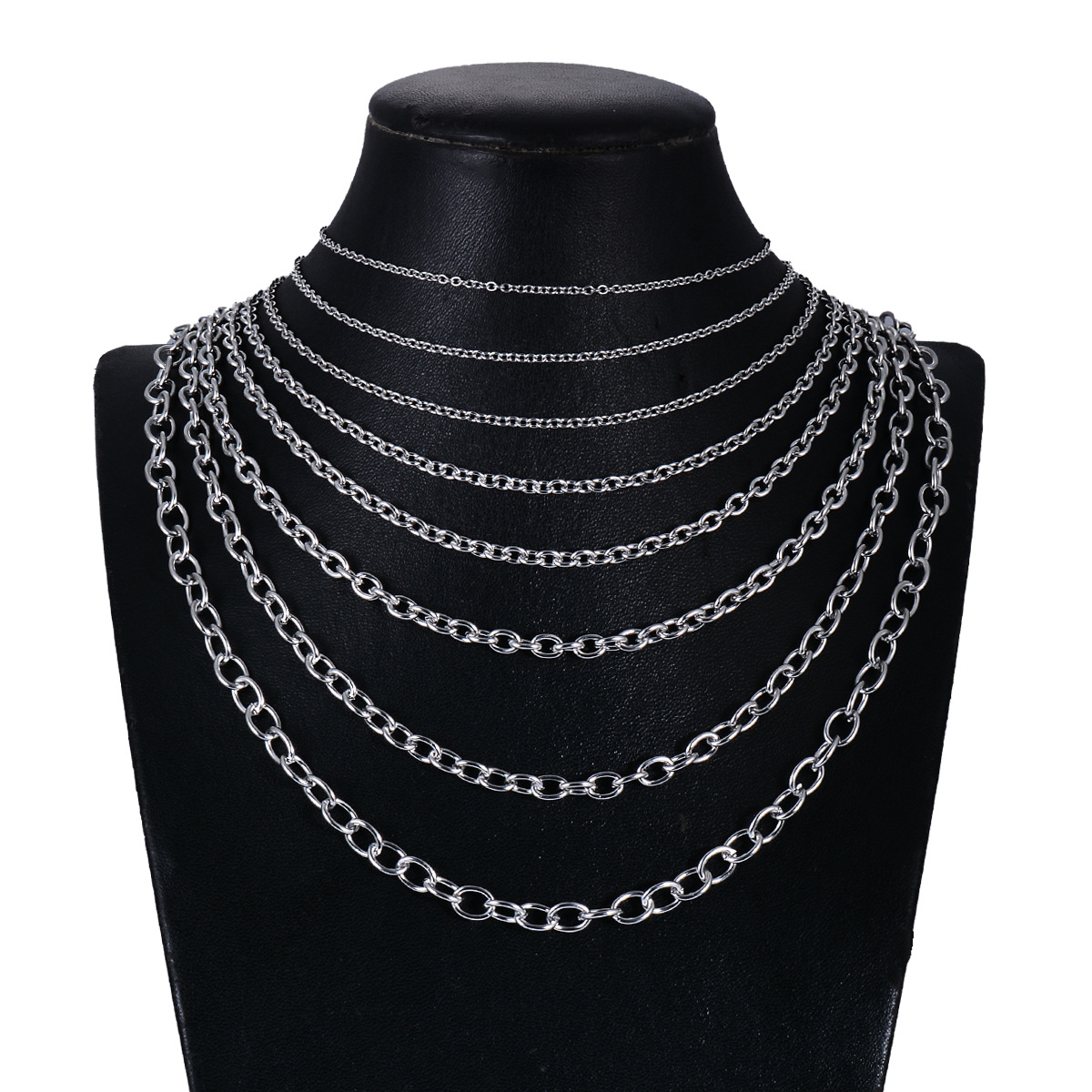 Daily Occasion 304 Stainless Steel Material 1 Piece Solid Color Necklace 304 Stainless Steel Chain PVD Coated 18K Real Gold Plated Unisex Cable Chain Simple Style