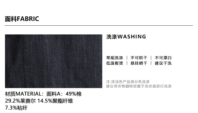 Bộ đồ denim nam 2 mảnh áo sơ mi ngắn tay quần short — màu xanh chi tiết 5
