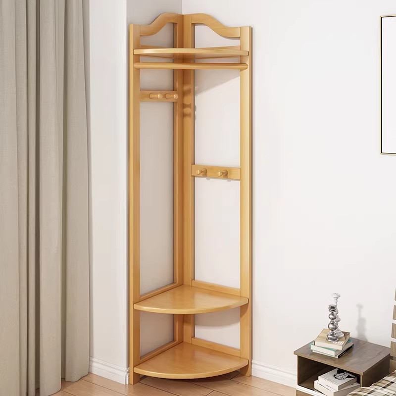 Corner Coat Rack, Simple Corner Clothes Rack, Floor-Standing Bedroom Multi-Functional Storage Rack, Space-Saving Clothes Rack for Home Use