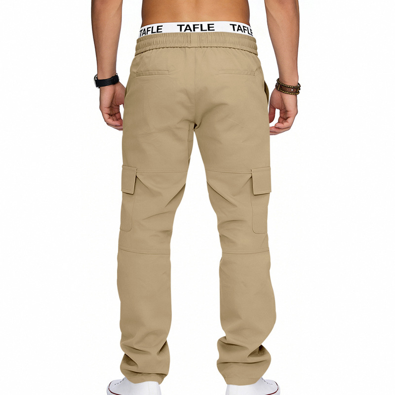 Men's Clothing Men's Casual Trousers Loose Fit Multi Pocket Cargo Pants Patchwork Straight Leg For Formal & Casual_viptrois.com