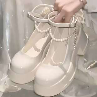 2025 New Summer French High-Heeled Shoes Fairy Style with Skirt Mary Jane Women's Shoes Versatile Small Leather Shoes