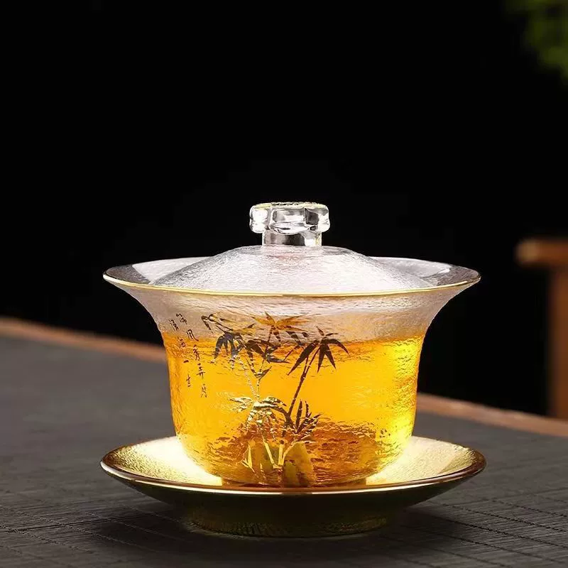 Japanese with a forged pattern glass set, tea cup