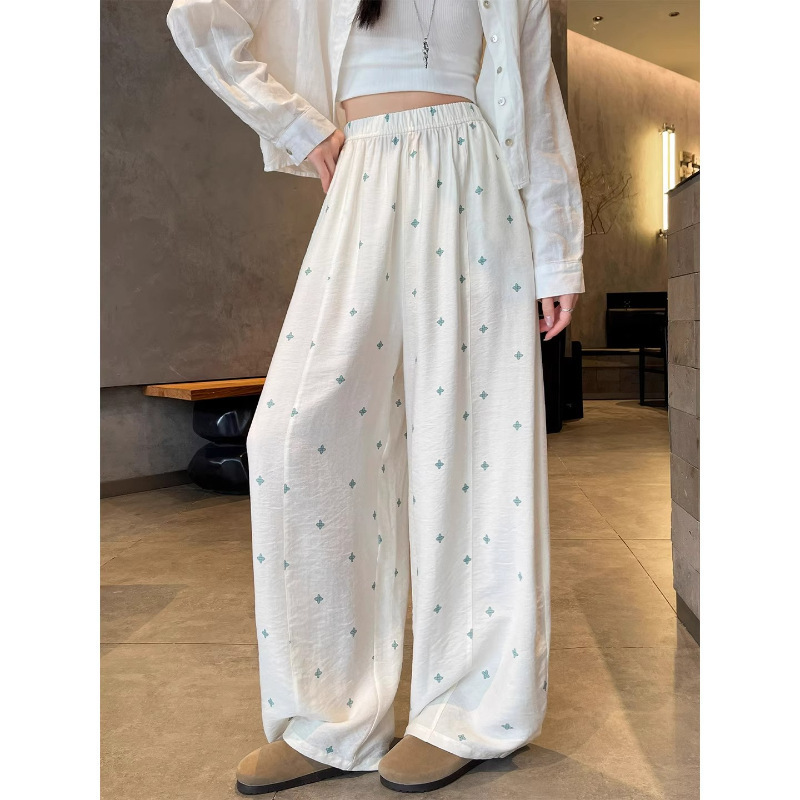 2026 Spring and Summer Thin Casual Cropped Pants Sun-Protective Cool Pants Linen Wide-Leg Pants for Petite Women