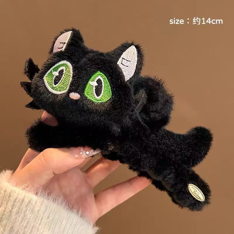 可爱卡通猫咪抓夹女秋冬季氛围感后脑勺盘发鲨鱼夹气质显发量头饰|undefined
