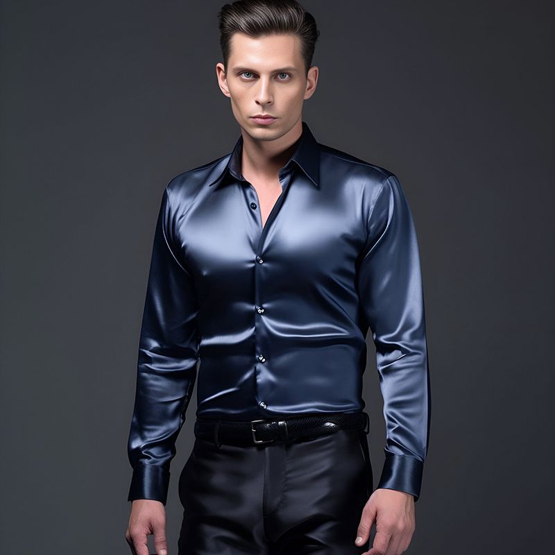 Men's Solid Color Blouse Men's Clothing display picture 3