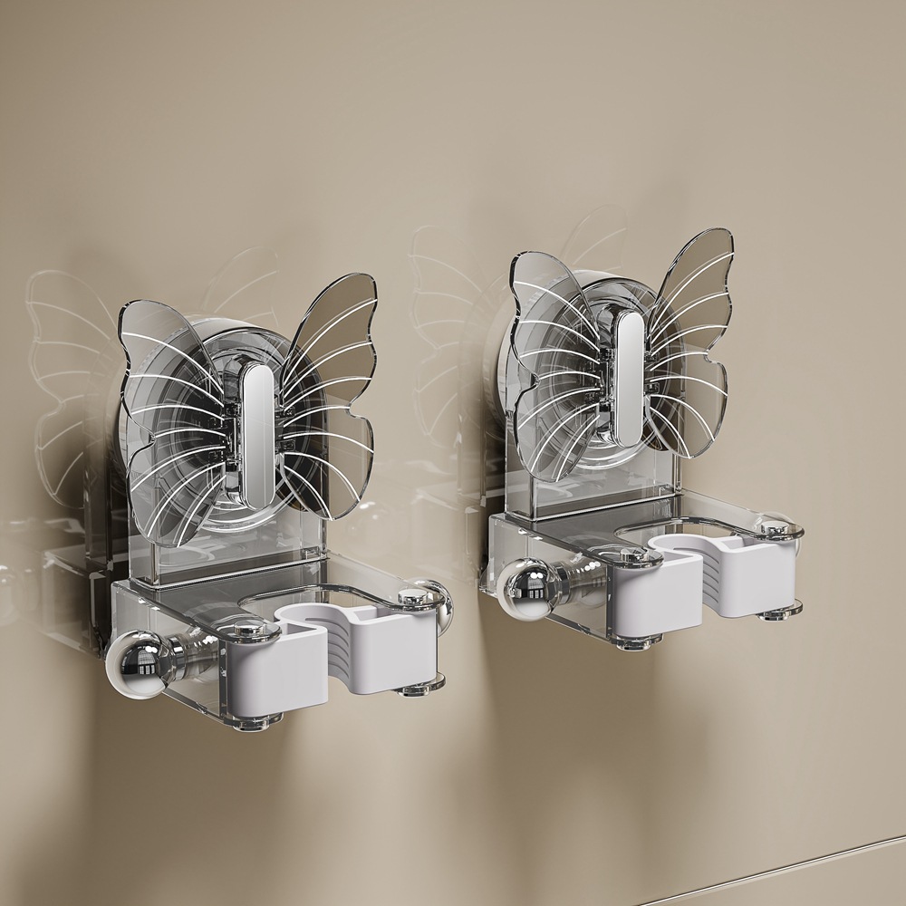 Mariposa baño trapeador clip hanger sin perforación inodoro pared ventosa estante de almacenamiento estante de almacenamiento gancho de fijación