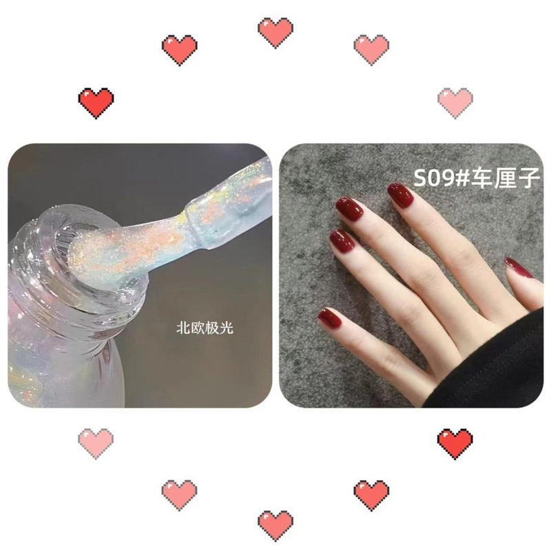 可撕拉无异味裸色指甲油免烤可剥水性快干细闪冰透显白学生美甲|undefined