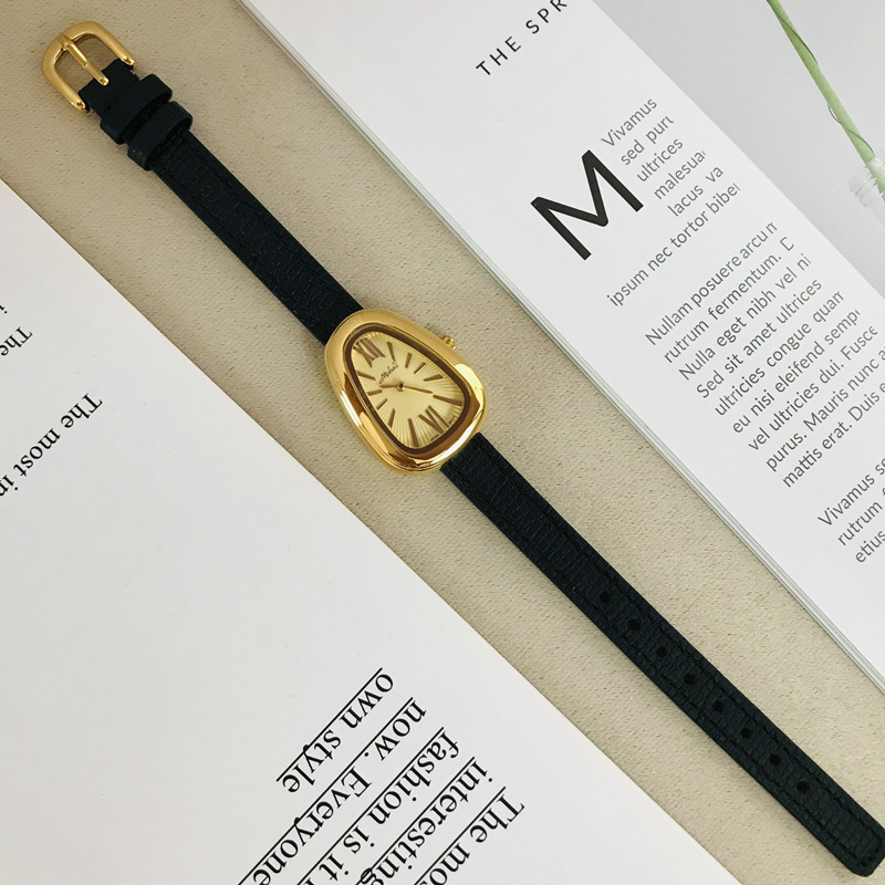 110g Weight Tempered Glass Mirror Material Genuine Leather Strap Material Watch Classification Pointer Display Type Buckle Buckle Style Oval Dial Shape Casual, Holiday Occasion Quartz Movement Solid Color Pattern All Seasons Season Women's Gender Vintage Style, Classic Style Style Vintage Style Classic Style Solid Color Buckle Quartz Watch Women's Watches 7