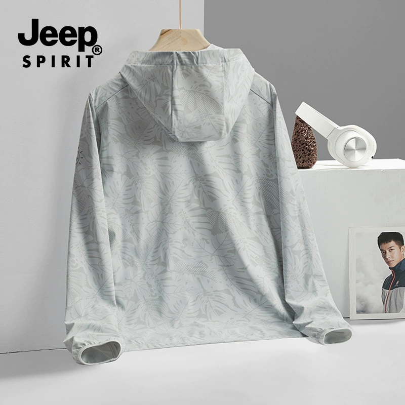 JEEP SPIRIT Лето тонкий длинный рукав, шелковый ветровка, быстросохнущая защита от солнца, куртка мужская и женская