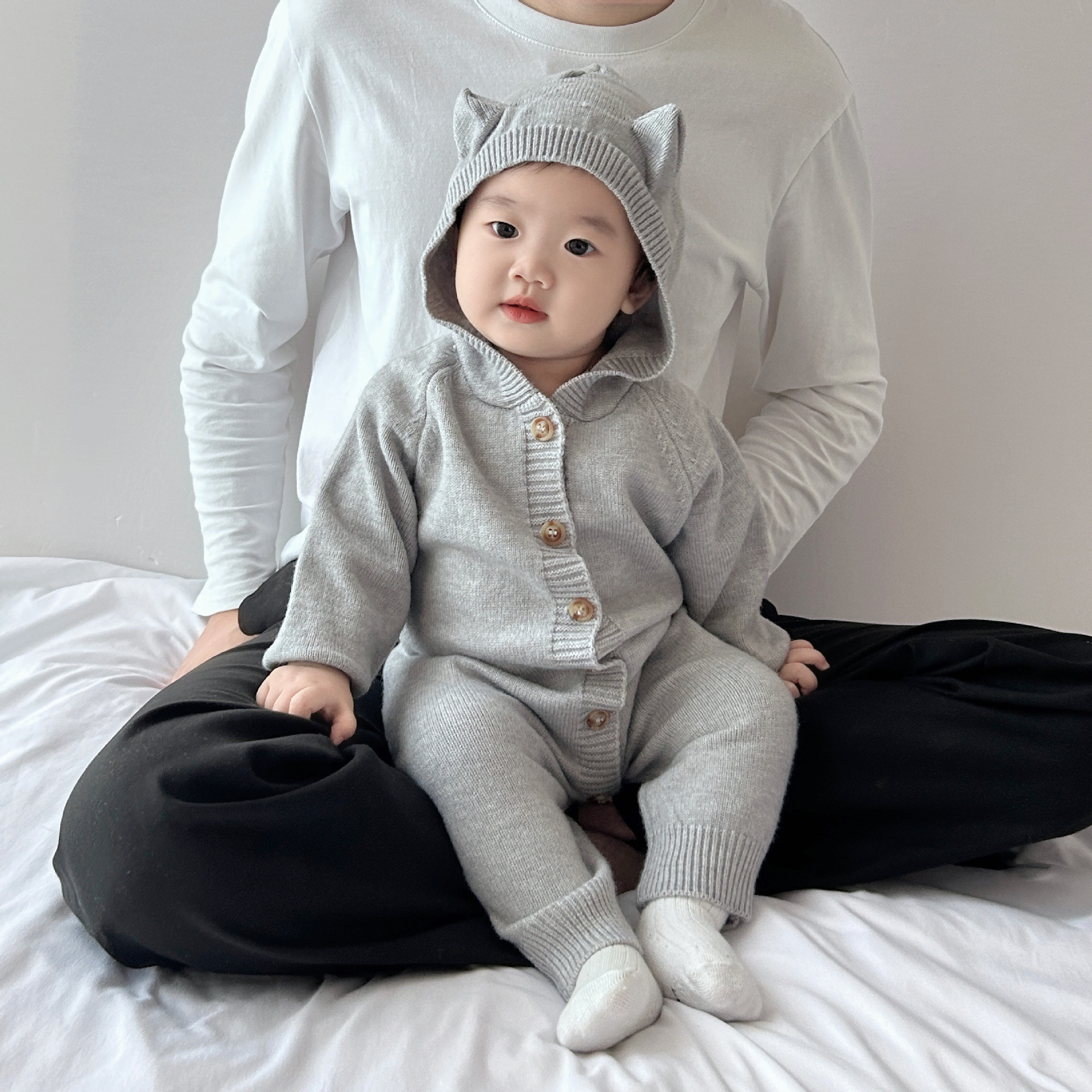 Baby spring overcoat adorable con gorra gorda ropa de bebé de primavera ropa masculina de estilo extranjero image 3