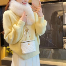 2025冬季慵懒松弛风长袖毛衣女新款宽松时髦高端小资软糯减龄上衣