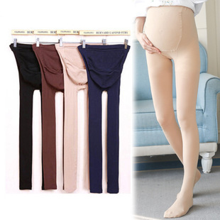 Real Shot of Maternity Leggings and Tights for Spring and Autumn, 320D Velvet Stockings with Belly Support, Thickened Footed Pantyhose for Autumn and Winter Pregnancy