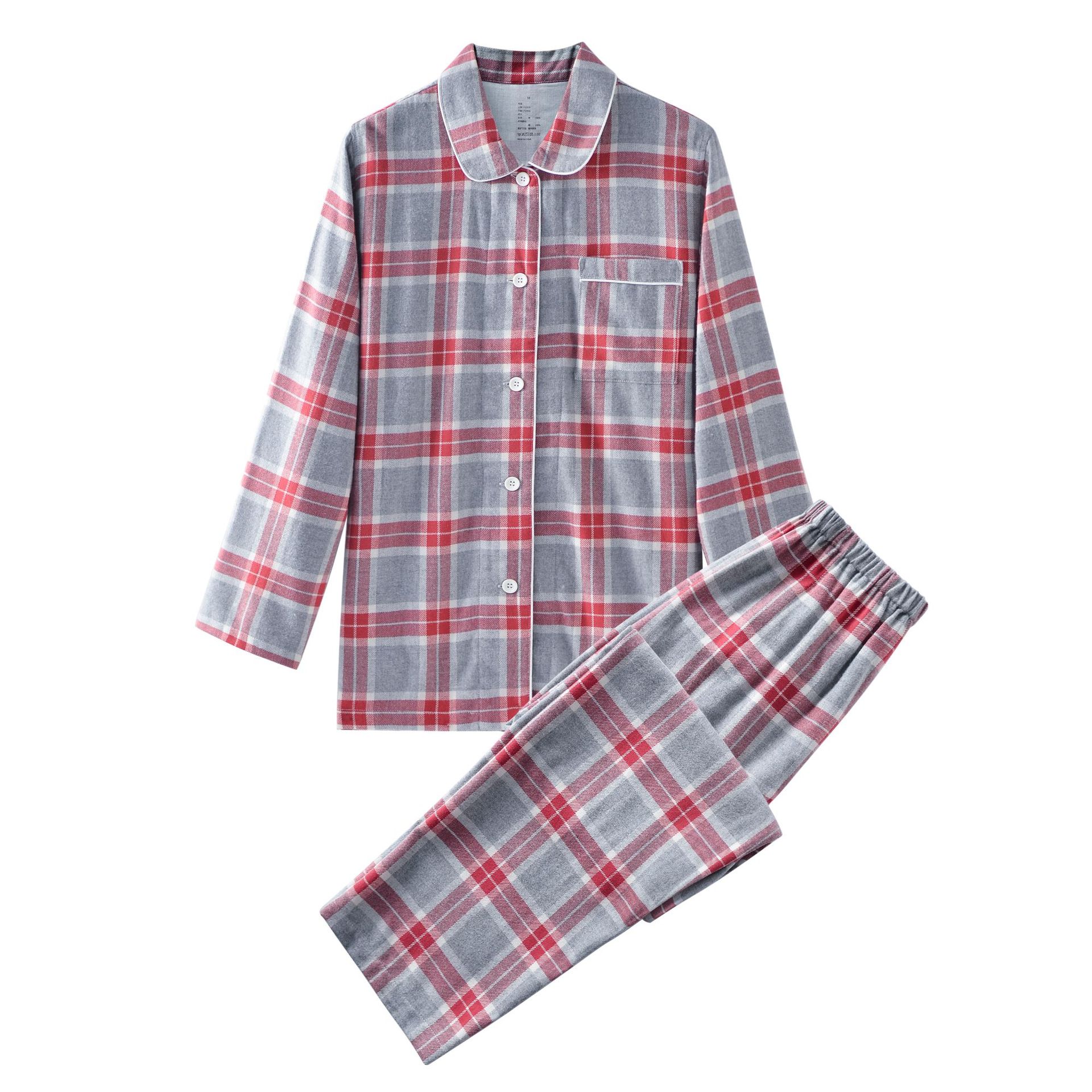 Women's well-shaped red grid/flannel