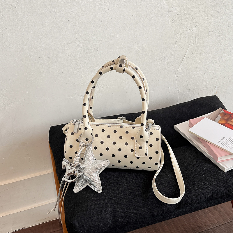 Polka Dot Barrel Shape Zip Crossbody Bag 13