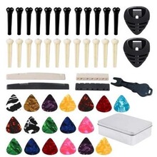 吉他配件通用礼包  固弦锥 拨片 上下弦枕 铁盒包装套餐