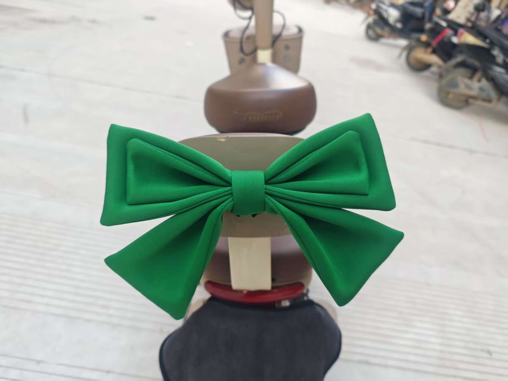 Helmet Bowknot | Motuoche Auto Parts and Accessories - dark-green-bowknot-base-3m-adhesive