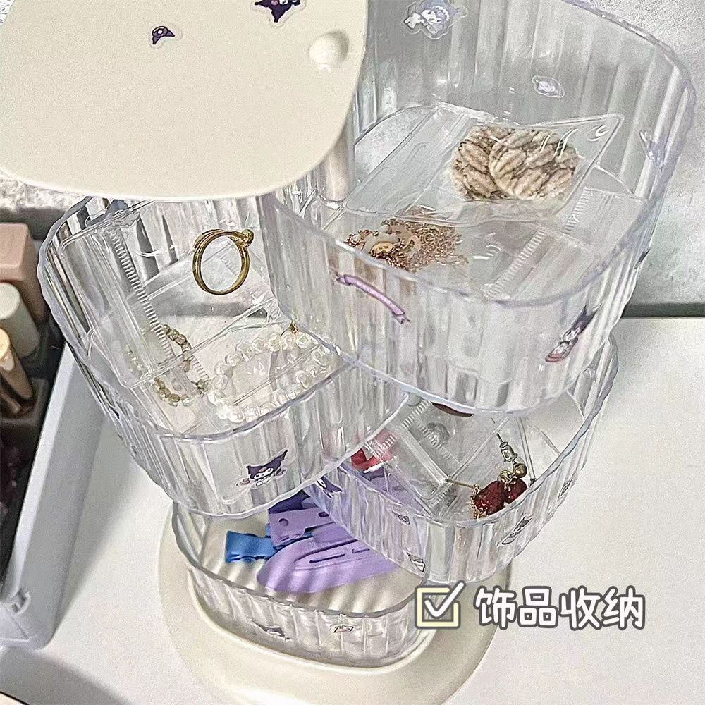 Caja de almacenamiento rotativa horquilla accesorios para el cabello cuerda para el cabello anillo de pelo belleza almacenamiento de huevos joyería anillo de almacenamiento caja de polvo