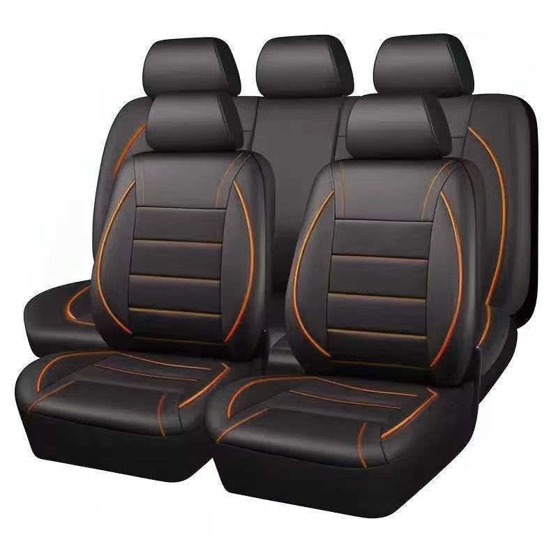 Cross-Border Foreign Trade Car Seat Covers Pu Leather Faux Leather Single-Needle Pull Strip Leather Export to Europe, America, and the Middle East Universal