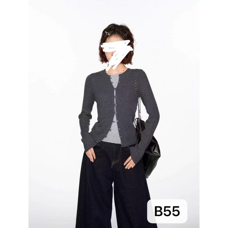 假两件针织开衫女春秋季新款修身显瘦长袖软糯外搭上衣|undefined