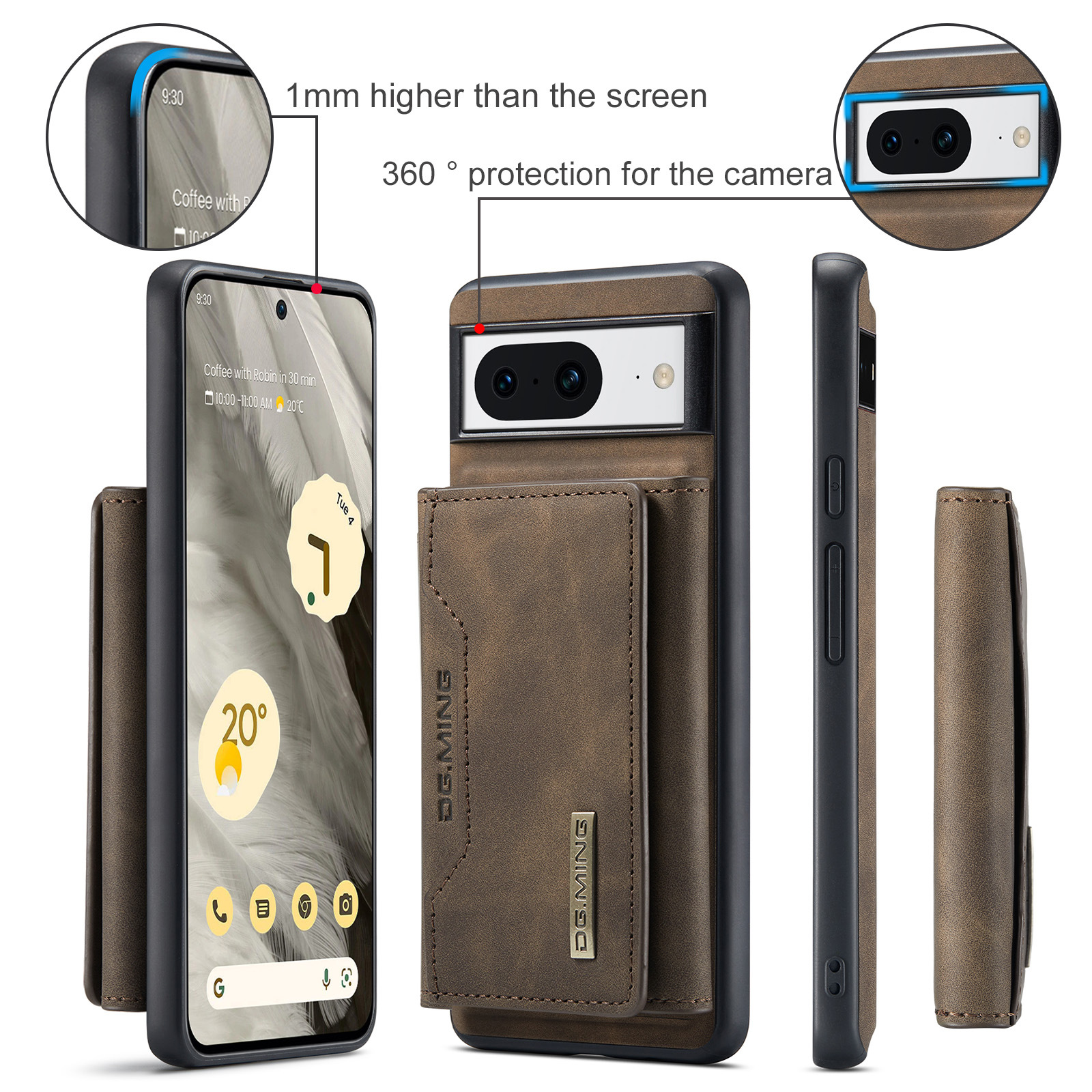Custodia magnetica con portacarte per google pixel 8 e 8a_voghion.com
