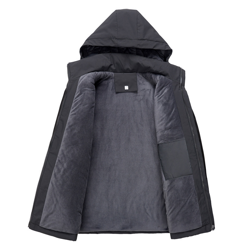 Abrigo de algodón acolchado forrado de lana para pareja para hombres y mujeres al aire libre sombrero desmontable impermeable color suelto a juego engrosado chaqueta súper suave al por mayor