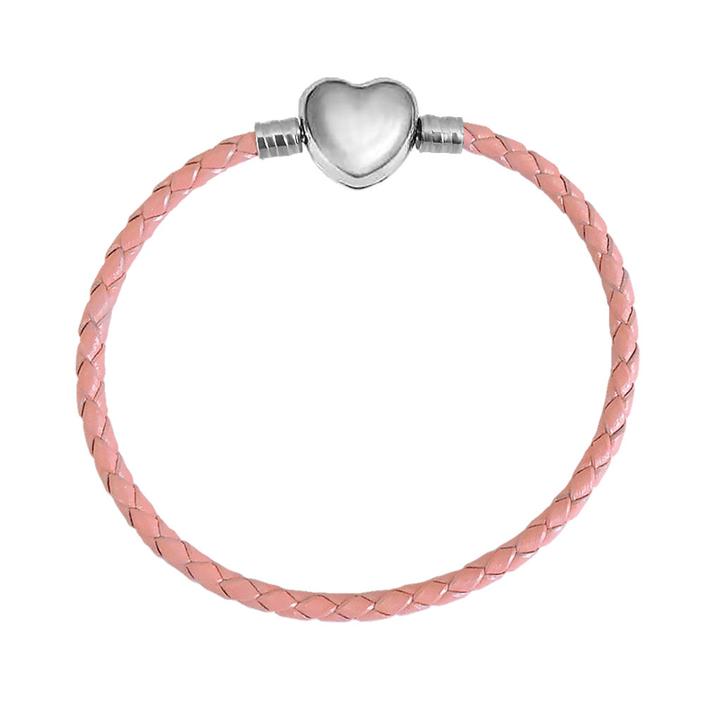 Heart Shape Pattern Women's Gender Casual Simple Style Heart Shape Pu Leather Titanium Steel Women's Bracelets