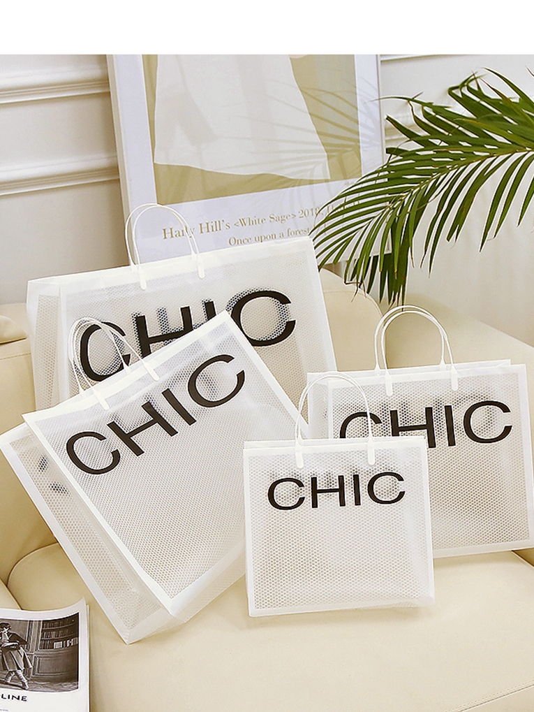 Red tienda de ropa ropa de belleza tienda de belleza transparente ropa de mano bolsa de compras bolsa de regalo personalizada