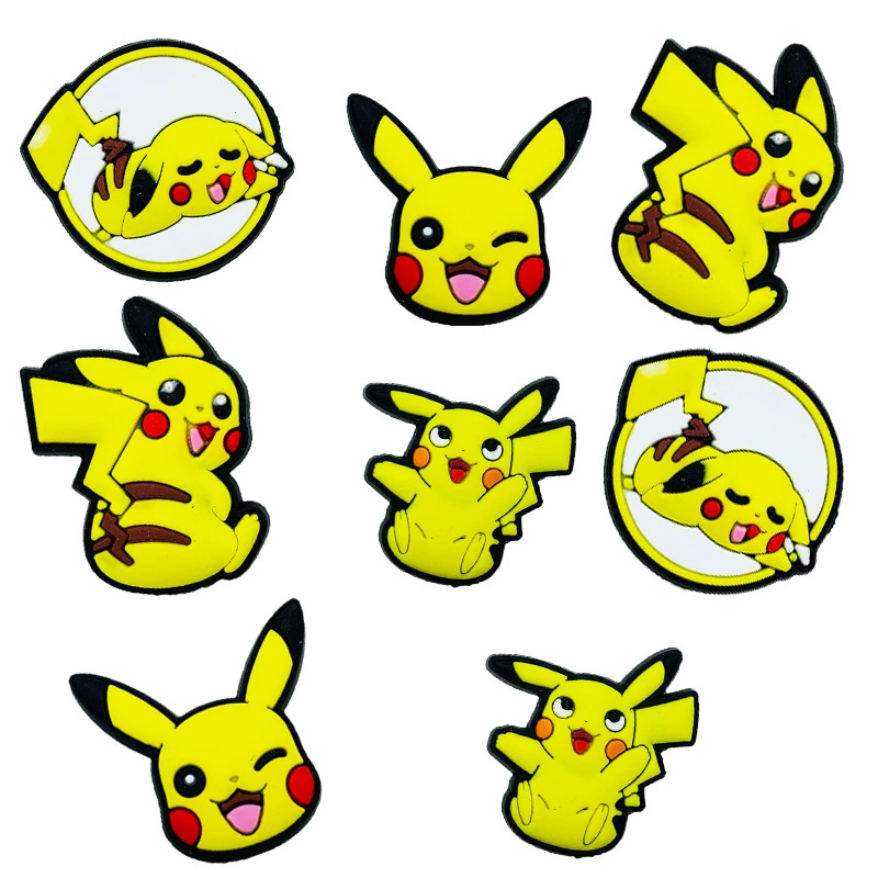 Новый стиль мультяшный пикачу пещерная обувь обувь цветочная пещера обувь аксессуары обувь орнамент обувь декоративная пещера обувь обувь застежка