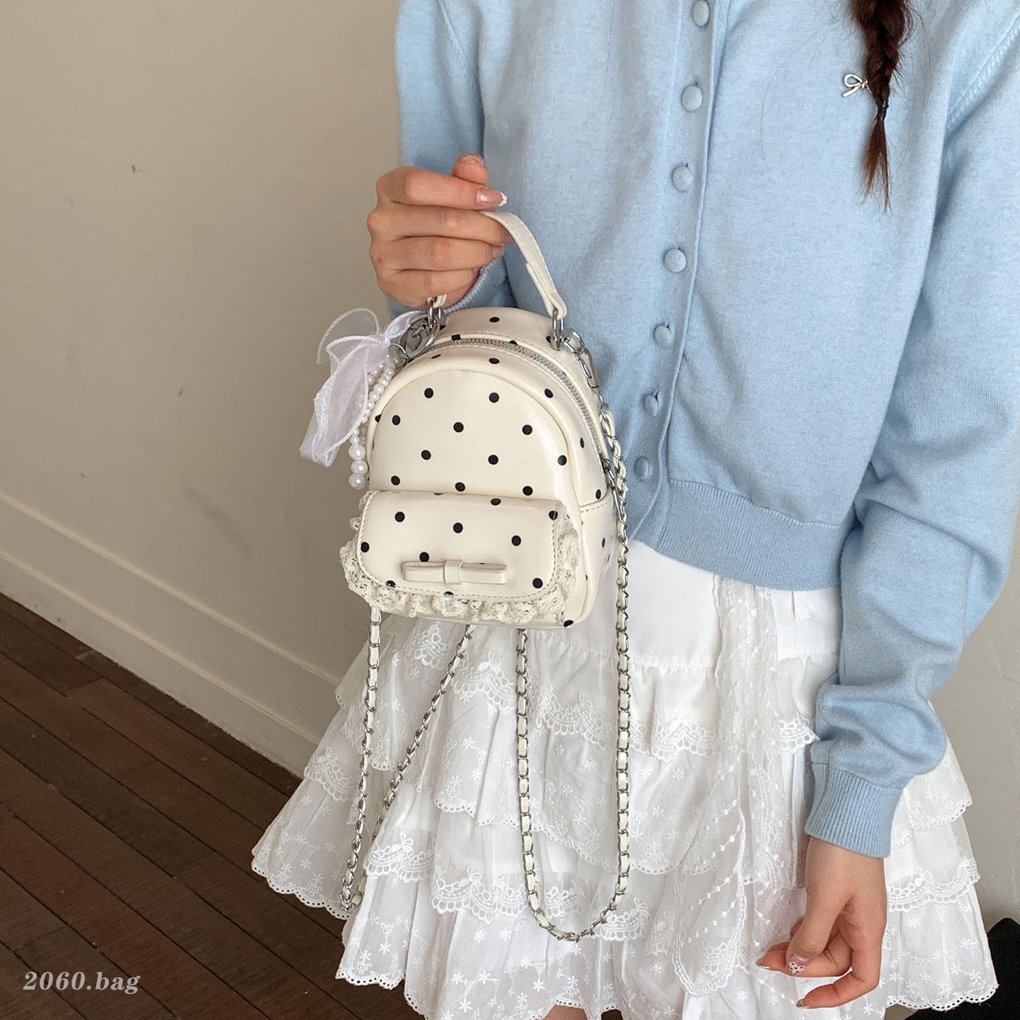 Mochila 2026 mujer pequeña onda de moda coreana joven hombro de verano nuevo dulce cadena
