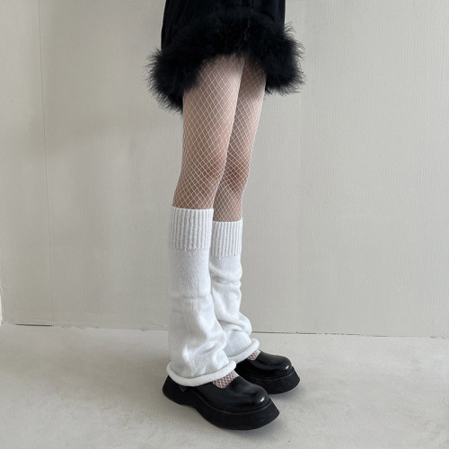 Autumn and winter candy-colored knee-pads and foot covers jk lolita bell mouth mid-tube socks elephant socks jk student warm leg socks for women