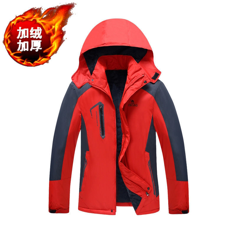 Ropa de asalto al aire libre para hombres con terciopelo grueso invierno abrigo de algodón impermeable a prueba de viento ventilable chaqueta de algodón de montaña de gran tamaño