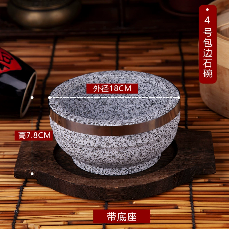 Коммерческая каменная чаша пибимпап из натурального камня, корейская кухня, настоящая корейская каменная чаша, высокотемпературная кухонная утварь