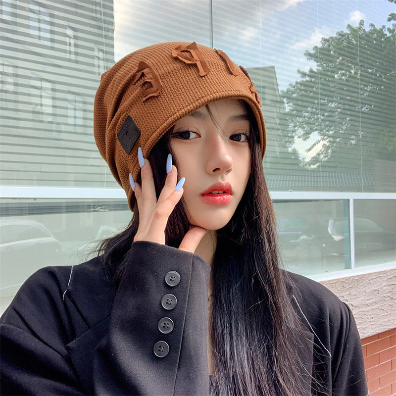 letter Piles cap Bluetooth Autumn and winter Beanie Ear keep warm Baotou hat Hat