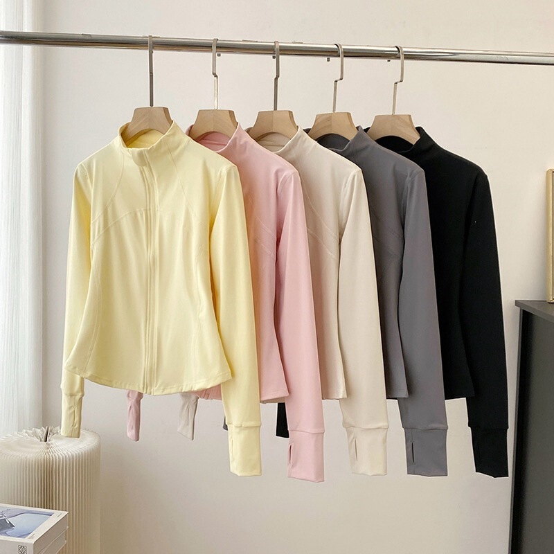 2026 Spring New Women's Clothing Lu Series Same Style Small Stand Collar Slim Fit Yoga Wear Zipper Jacket Sports Sun Protection Top 2026 Spring New Women's Clothing Lu Series Same Style Small Stand Collar Slim Fit Yoga Wear Zipper Jacket Sports Sun Protection Top