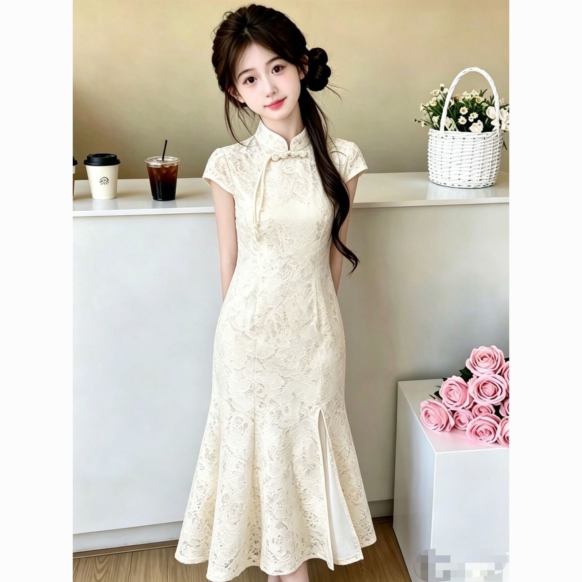 New Chinese-Style Children's Qipao, Guzheng Performance Outfit, Girls' Tang Suit, Modified National Style Dress, Girls' Fishtail Dress, Summer