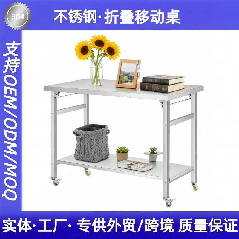 商用户外不锈钢折叠桌厨房工作台户外便携旅行专用操作台烧烤桌子