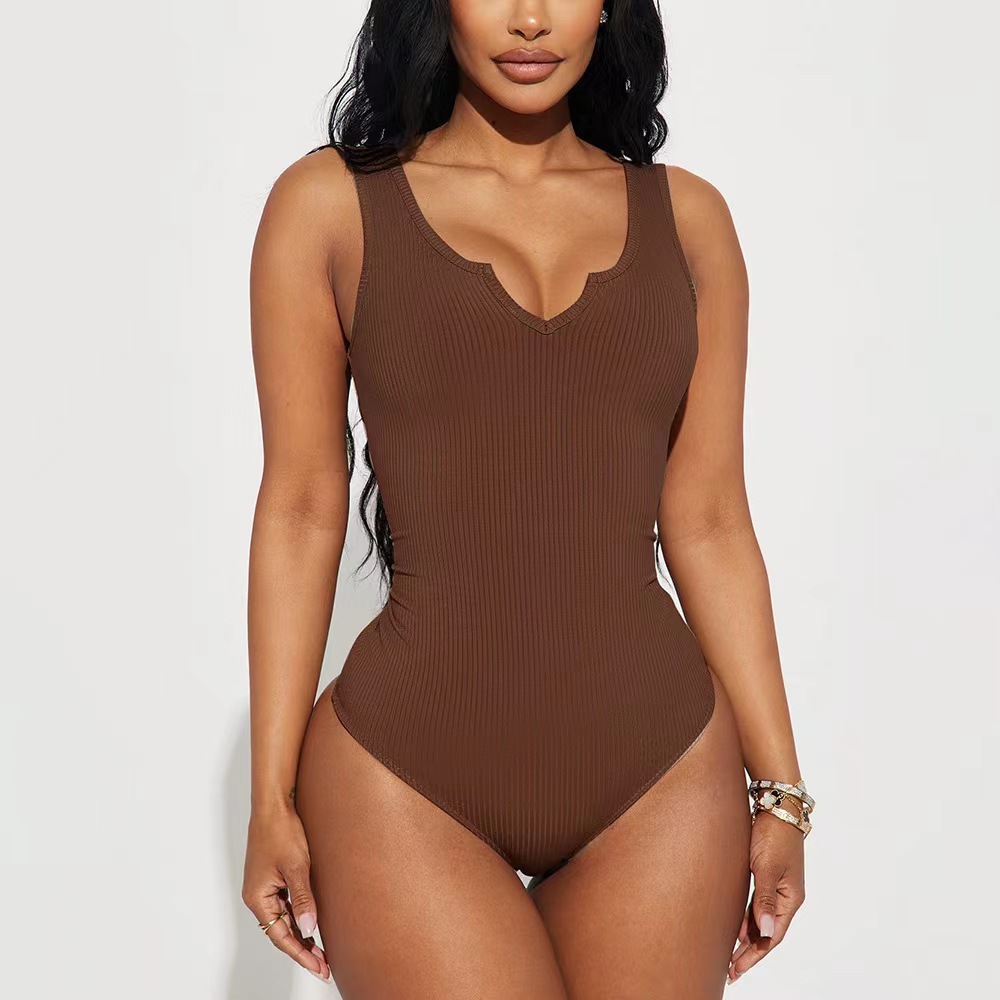 Amazon Europa y América transfronteriza de verano de las nuevas mujeres Sexy Slim fit pequeño V-cuello chaleco mono image 3